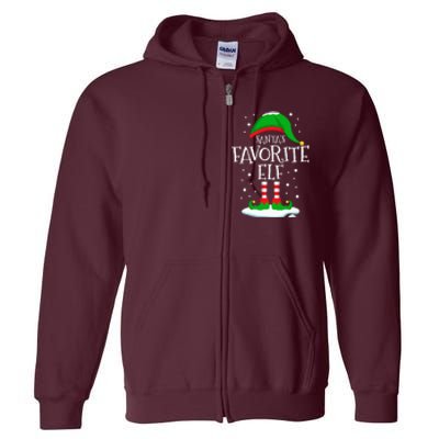 SantaS Favorite Elf Christmas Family Matching Xmas Funny Full Zip Hoodie