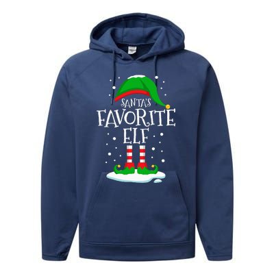 SantaS Favorite Elf Christmas Family Matching Xmas Funny Performance Fleece Hoodie