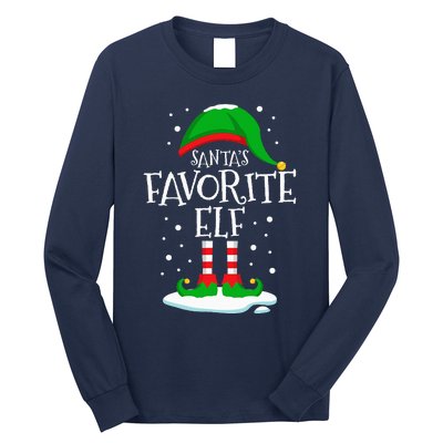 SantaS Favorite Elf Christmas Family Matching Xmas Funny Long Sleeve Shirt