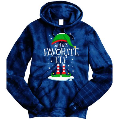 SantaS Favorite Elf Christmas Family Matching Xmas Funny Tie Dye Hoodie