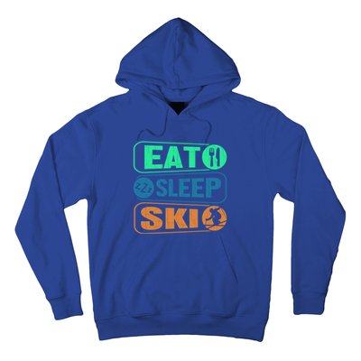 Skiing Funny Eat Sleep Ski Expert Snow Lover Skier Graphic Gift Hoodie