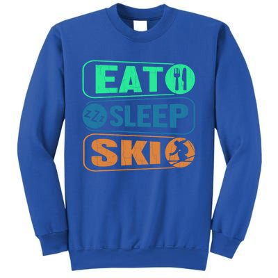 Skiing Funny Eat Sleep Ski Expert Snow Lover Skier Graphic Gift Sweatshirt