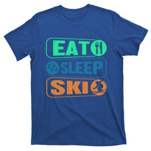 Skiing Funny Eat Sleep Ski Expert Snow Lover Skier Graphic Gift T-Shirt