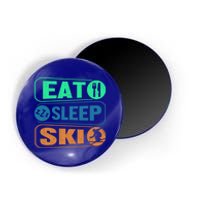 Skiing Funny Eat Sleep Ski Expert Snow Lover Skier Graphic Gift Magnet