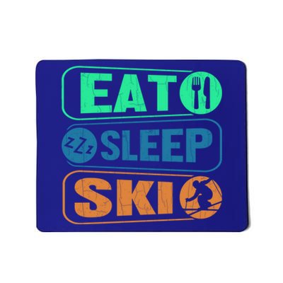 Skiing Funny Eat Sleep Ski Expert Snow Lover Skier Graphic Gift Mousepad