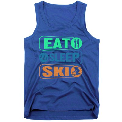 Skiing Funny Eat Sleep Ski Expert Snow Lover Skier Graphic Gift Tank Top