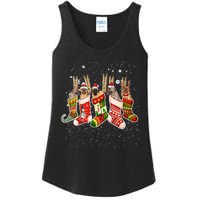 S Funny English Mastiff Dog In Christmas Sock Santa Hat Xmas V Neck Ladies Essential Tank