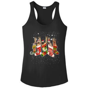 S Funny English Mastiff Dog In Christmas Sock Santa Hat Xmas V Neck Ladies PosiCharge Competitor Racerback Tank