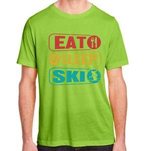 Skiing Funny Eat Sleep Ski Expert Snow Lover Skier Graphic Meaningful Gift Adult ChromaSoft Performance T-Shirt