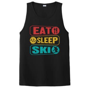 Skiing Funny Eat Sleep Ski Expert Snow Lover Skier Graphic Meaningful Gift PosiCharge Competitor Tank