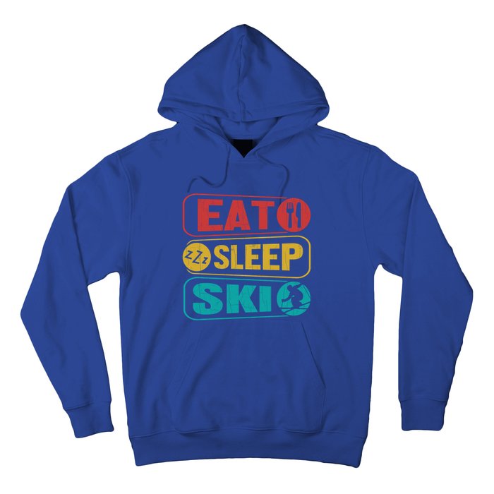 Skiing Funny Eat Sleep Ski Expert Snow Lover Skier Graphic Meaningful Gift Hoodie