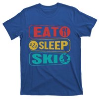 Skiing Funny Eat Sleep Ski Expert Snow Lover Skier Graphic Meaningful Gift T-Shirt