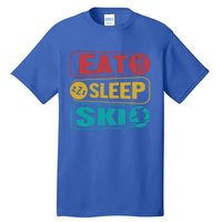 Skiing Funny Eat Sleep Ski Expert Snow Lover Skier Graphic Meaningful Gift Tall T-Shirt