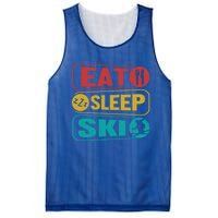 Skiing Funny Eat Sleep Ski Expert Snow Lover Skier Graphic Meaningful Gift Mesh Reversible Basketball Jersey Tank