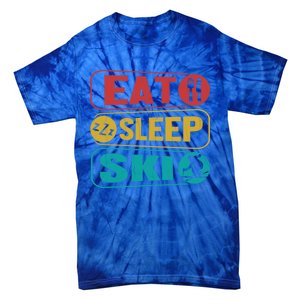 Skiing Funny Eat Sleep Ski Expert Snow Lover Skier Graphic Meaningful Gift Tie-Dye T-Shirt