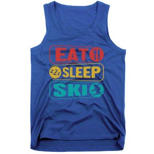 Skiing Funny Eat Sleep Ski Expert Snow Lover Skier Graphic Meaningful Gift Tank Top