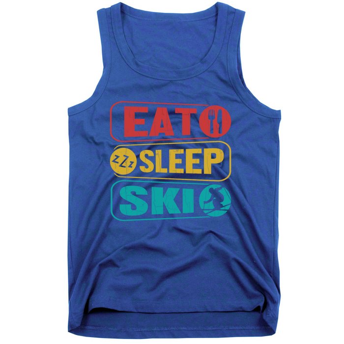 Skiing Funny Eat Sleep Ski Expert Snow Lover Skier Graphic Meaningful Gift Tank Top