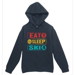 Skiing Funny Eat Sleep Ski Expert Snow Lover Skier Graphic Meaningful Gift Urban Pullover Hoodie