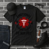 Sarcastic Funny Emotional Husband Support Do Not Pet Funny Tall T-Shirt