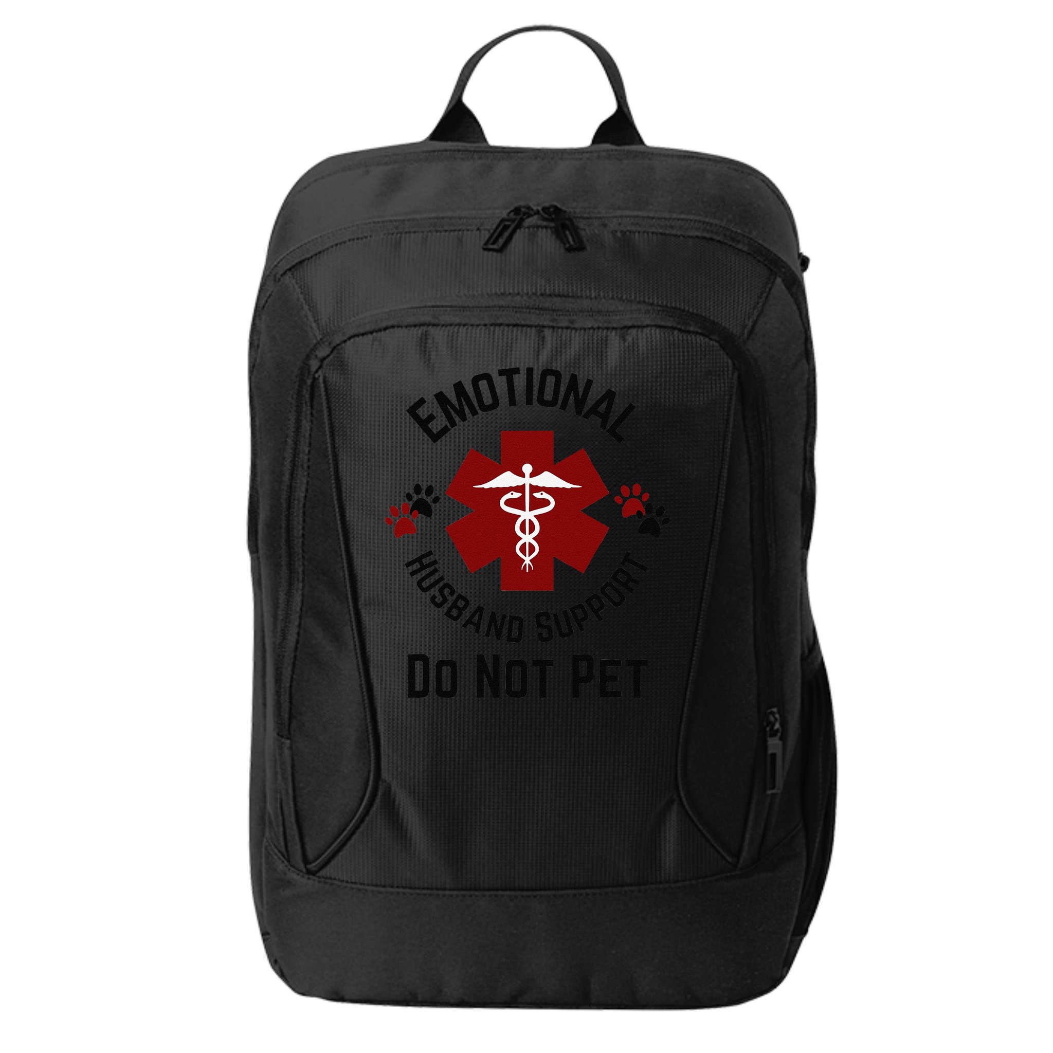 Sarcastic Funny Emotional Husband Support Do Not Pet Funny City Backpack