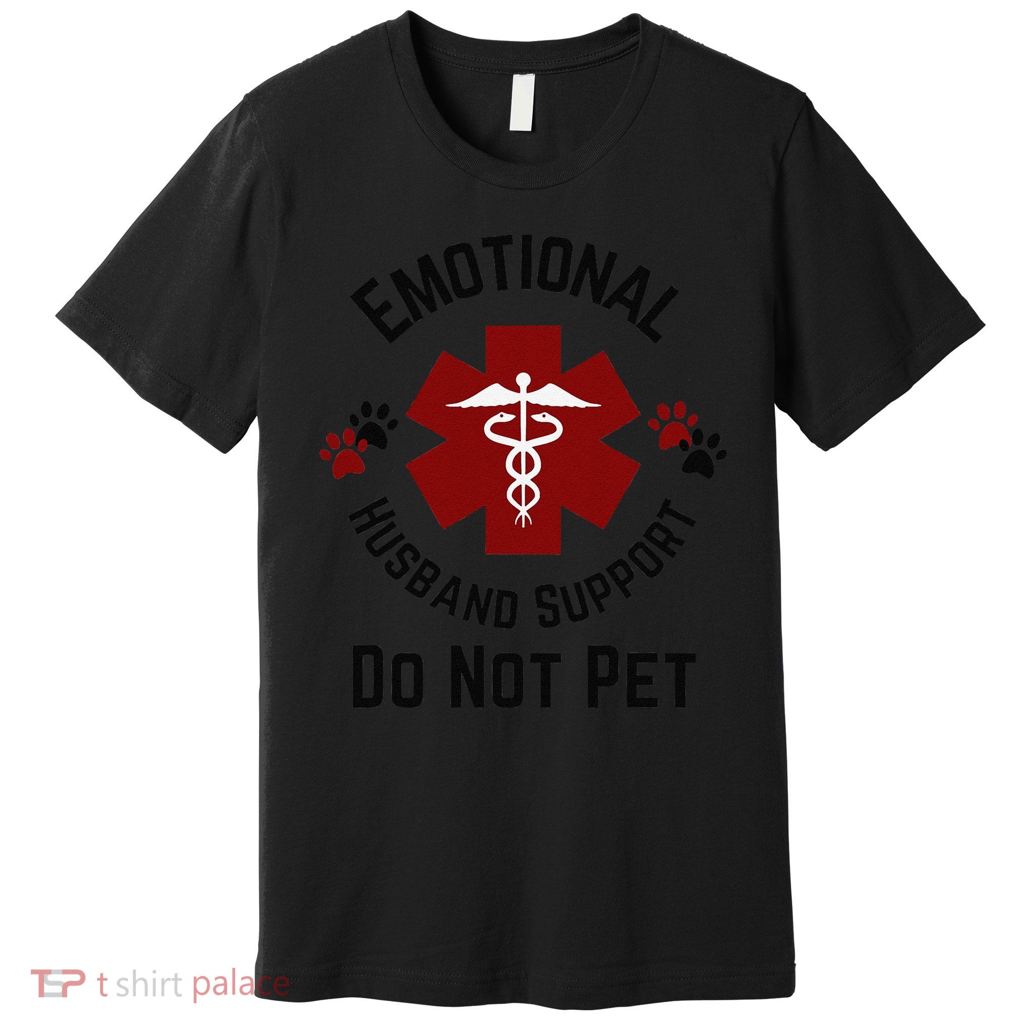 Sarcastic Funny Emotional Husband Support Do Not Pet Funny Premium T-Shirt