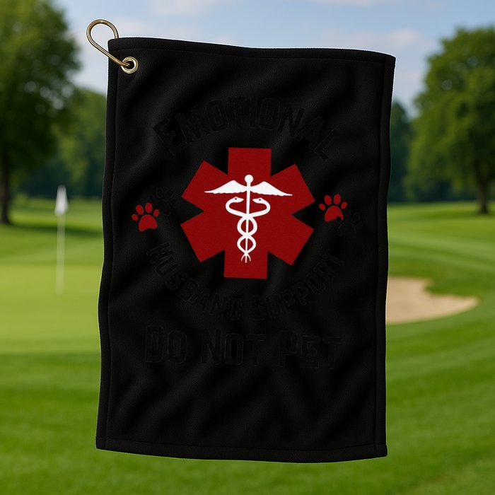 Sarcastic Funny Emotional Husband Support Do Not Pet Funny Golf Towel