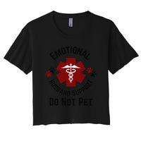Sarcastic Funny Emotional Husband Support Do Not Pet Funny Crop Top