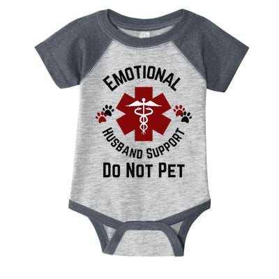 Sarcastic Funny Emotional Husband Support Do Not Pet Funny Infant Baby Jersey Bodysuit