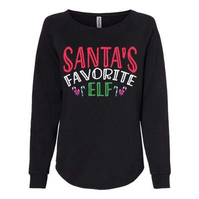 SantaS Favorite Elf Festive Christmas Family Holiday Gift Womens California Wash Sweatshirt