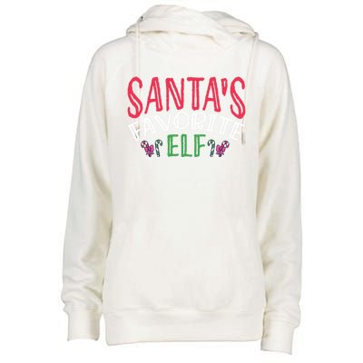 SantaS Favorite Elf Festive Christmas Family Holiday Gift Womens Funnel Neck Pullover Hood