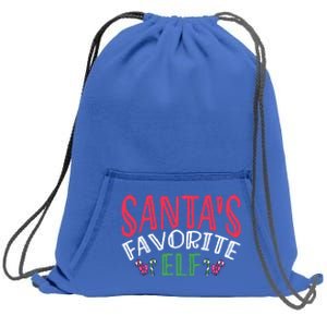 SantaS Favorite Elf Festive Christmas Family Holiday Gift Sweatshirt Cinch Pack Bag