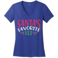 SantaS Favorite Elf Festive Christmas Family Holiday Gift Women's V-Neck T-Shirt