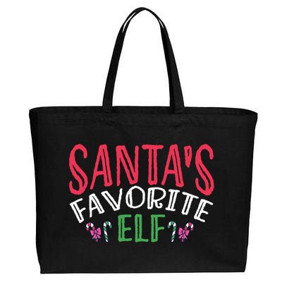 SantaS Favorite Elf Festive Christmas Family Holiday Gift Cotton Canvas Jumbo Tote