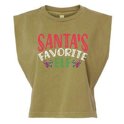 SantaS Favorite Elf Festive Christmas Family Holiday Gift Garment-Dyed Women's Muscle Tee