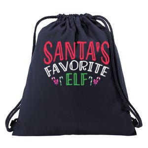 SantaS Favorite Elf Festive Christmas Family Holiday Gift Drawstring Bag