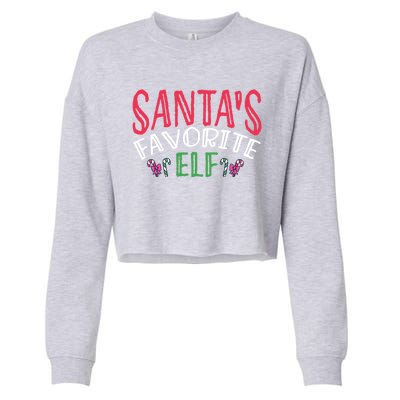 SantaS Favorite Elf Festive Christmas Family Holiday Gift Cropped Pullover Crew