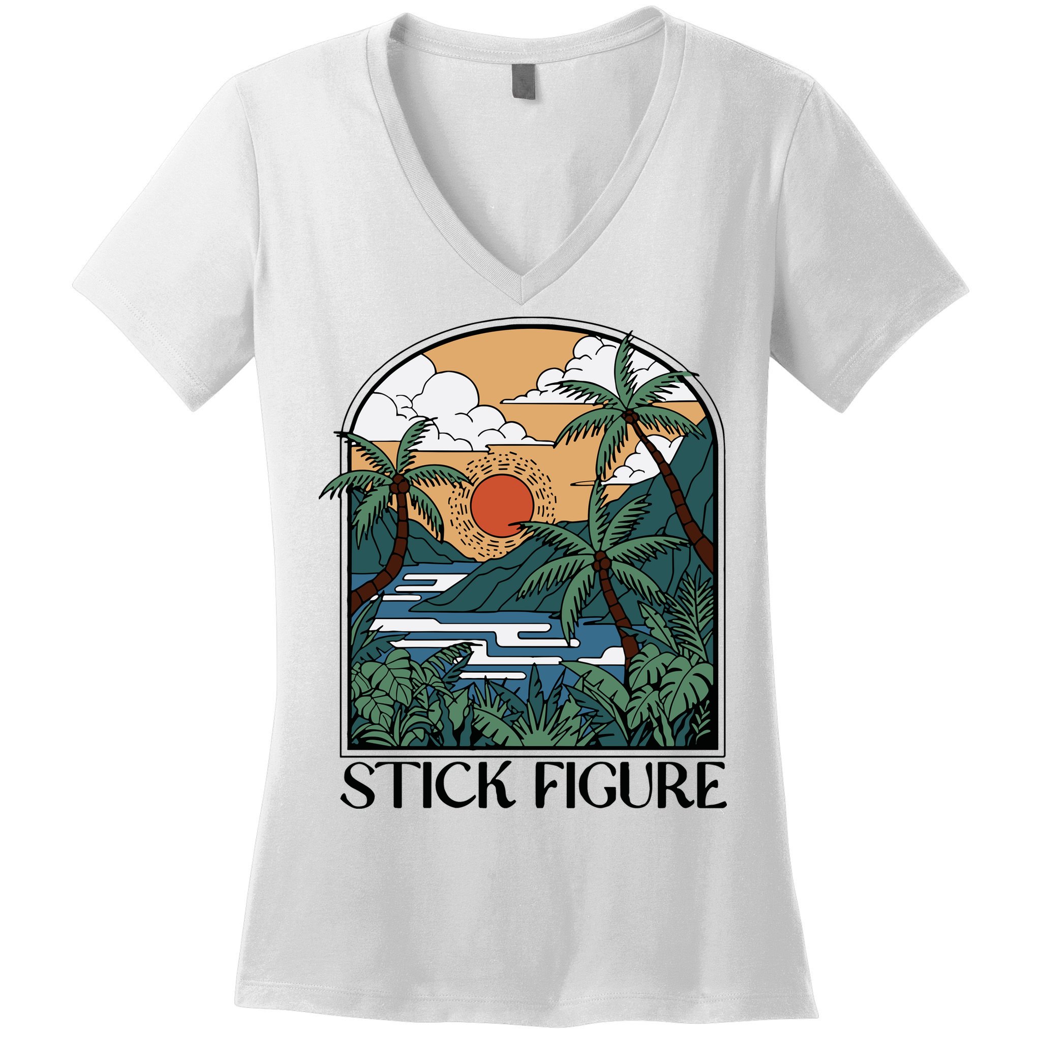 Stick Figure Enchantment Women's V-Neck T-Shirt