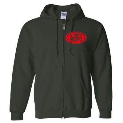 San Francisco Funny Brock 13 Purdy 9ers Irrelevant Full Zip Hoodie