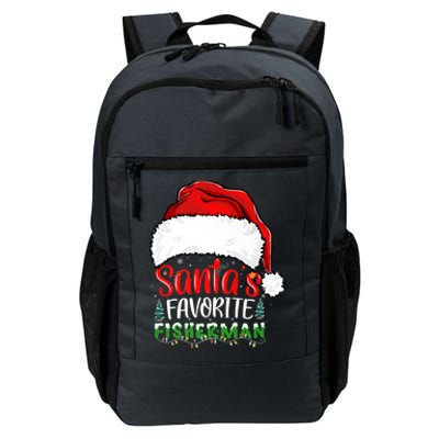 Santa's Favorite Fisherman Santa's Hat Christmas Fishing Premium Daily Commute Backpack