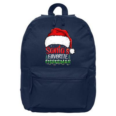 Santa's Favorite Fisherman Santa's Hat Christmas Fishing Premium 16 in Basic Backpack