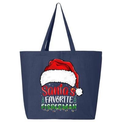 Santa's Favorite Fisherman Santa's Hat Christmas Fishing Premium 25L Jumbo Tote