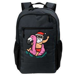 Santa Flamingo Floatie Funny Christmas In July Summer Xmas Daily Commute Backpack