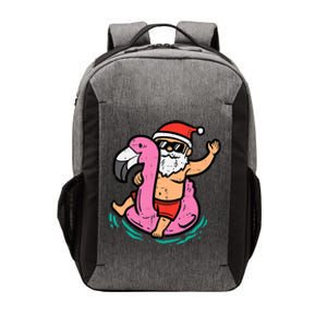 Santa Flamingo Floatie Funny Christmas In July Summer Xmas Vector Backpack