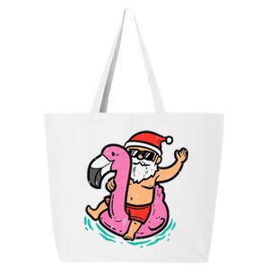 Santa Flamingo Floatie Funny Christmas In July Summer Xmas 25L Jumbo Tote