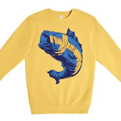 Swedish Flag Fish Premium Crewneck Sweatshirt