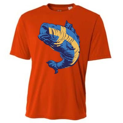 Swedish Flag Fish Cooling Performance Crew T-Shirt