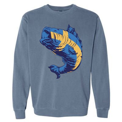 Swedish Flag Fish Garment-Dyed Sweatshirt