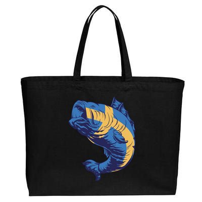 Swedish Flag Fish Cotton Canvas Jumbo Tote