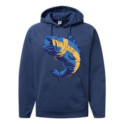 Swedish Flag Fish Performance Fleece Hoodie