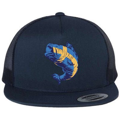 Swedish Flag Fish Flat Bill Trucker Hat